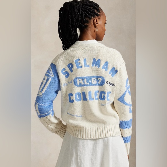 RARE Polo Ralph Lauren Spelman College Patchwork Cardigan - Picture 4 of 6